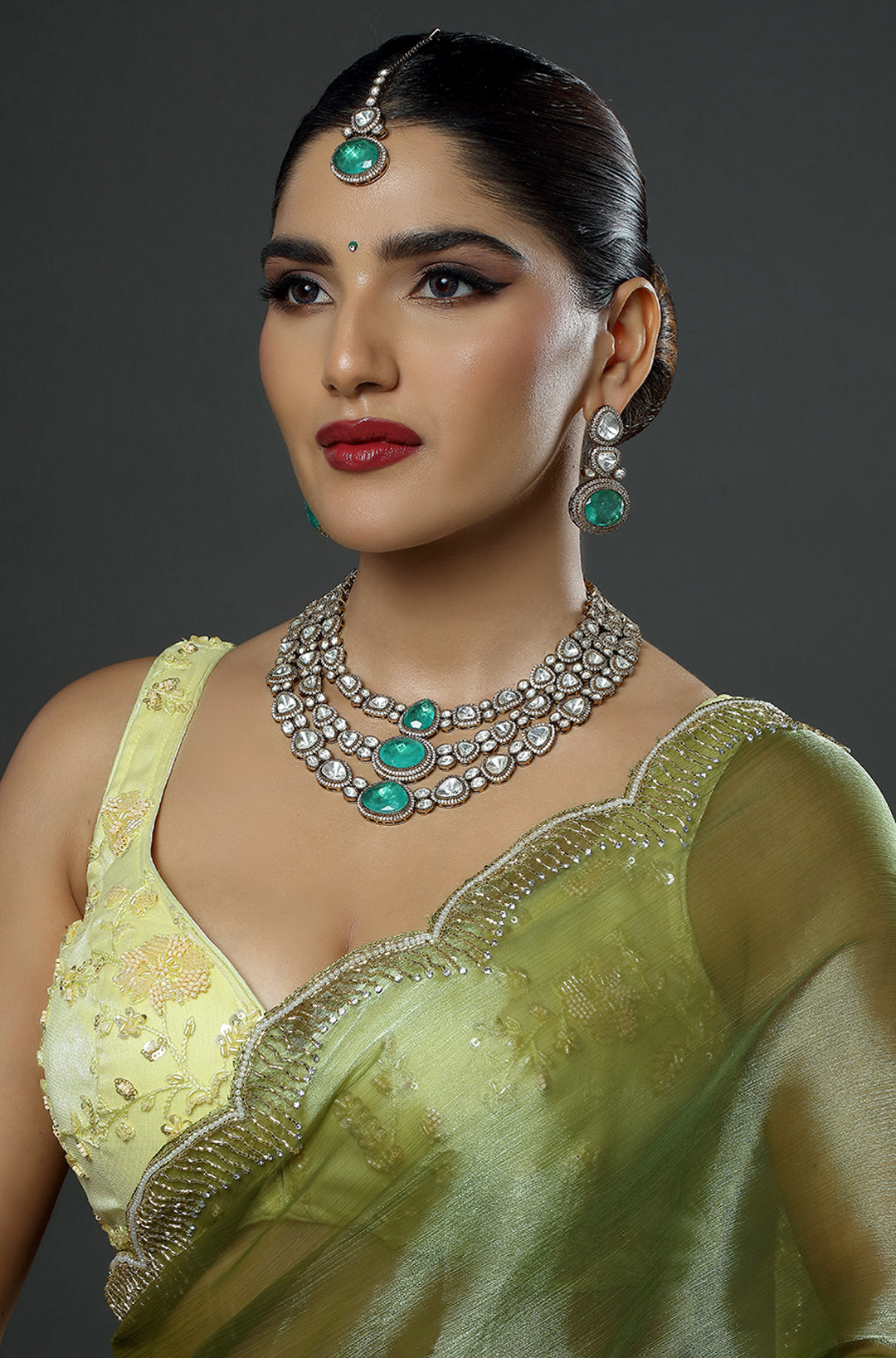 Mystical Green Symphony Necklace