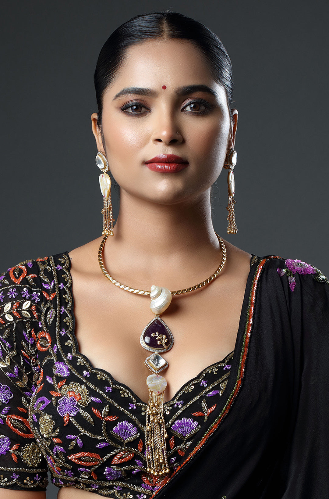 The Serene Pearl & Gemstone Suite Necklace