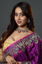 Ruby Antique Polki Kundan Indian necklace