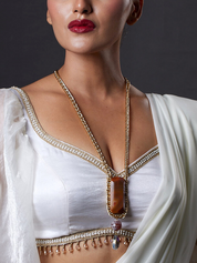 Gold Link Chain with Precious Stone