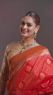 Gold Finish Kundan & Stone Meenakari Necklace