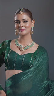 Rhodium Plated Cubic Zirconia Studded Peacock Necklace