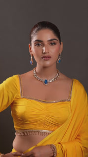 Blue Diamond with Traditional Kundan Necklace
