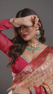 Pastel Gulab Blush Fusion Kundan Necklace