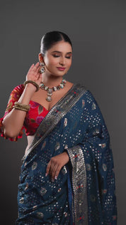 Classy Black Polish Multi-Color Kundan Necklace