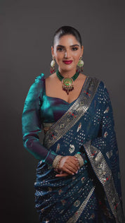 Punjabi Bridal Gold-Plated Kundan Meenakari Necklace