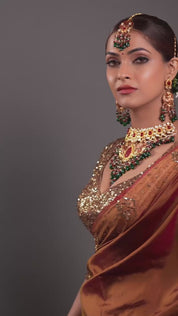 Royal Red & Green Enameled Kundan Bridal Choker