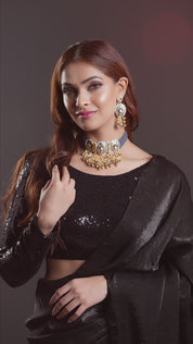 Royal Indigo Pearl Ensemble Necklace