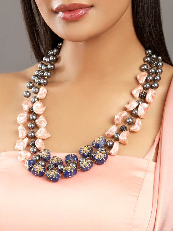 Multi Layered Necklace with Gemstones