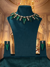 Beautiful American Diamond Studded Handcrafted Stylish Necklace
