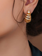 Studded Ring Drop Earrings