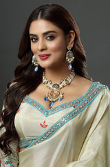 Meenakari Chandrika Blue Necklace