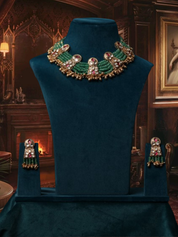 Green Ethnic Kundan Necklace