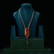 Gold Link Chain with Precious Stone