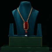 Gold Link Chain with Precious Stone