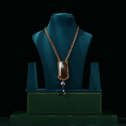 Gold Link Chain with Precious Stone