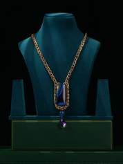 Gold Link Chain with Precious Stone