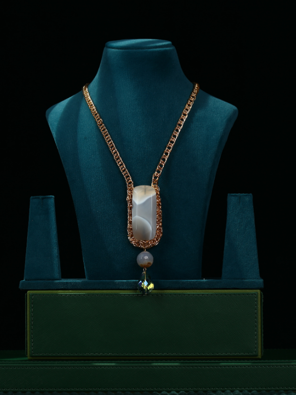 Gold Link Chain with Precious Stone