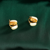 Gold-Plated Pearls Square Studs Earrings