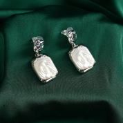 Silver Plated Baroque Molten Pearl Earring