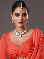 Janita Polki Necklace with Maang Tika