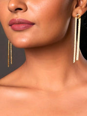 Long Braided Gold Knot Earring