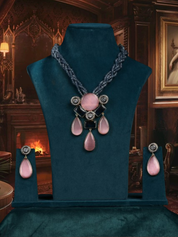 Tanzanite & Rose Pink Stone Necklace