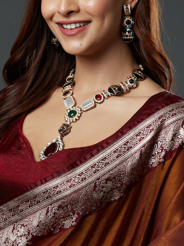 Gold Plated Multicolour Sabyasachi Inspired Necklace
