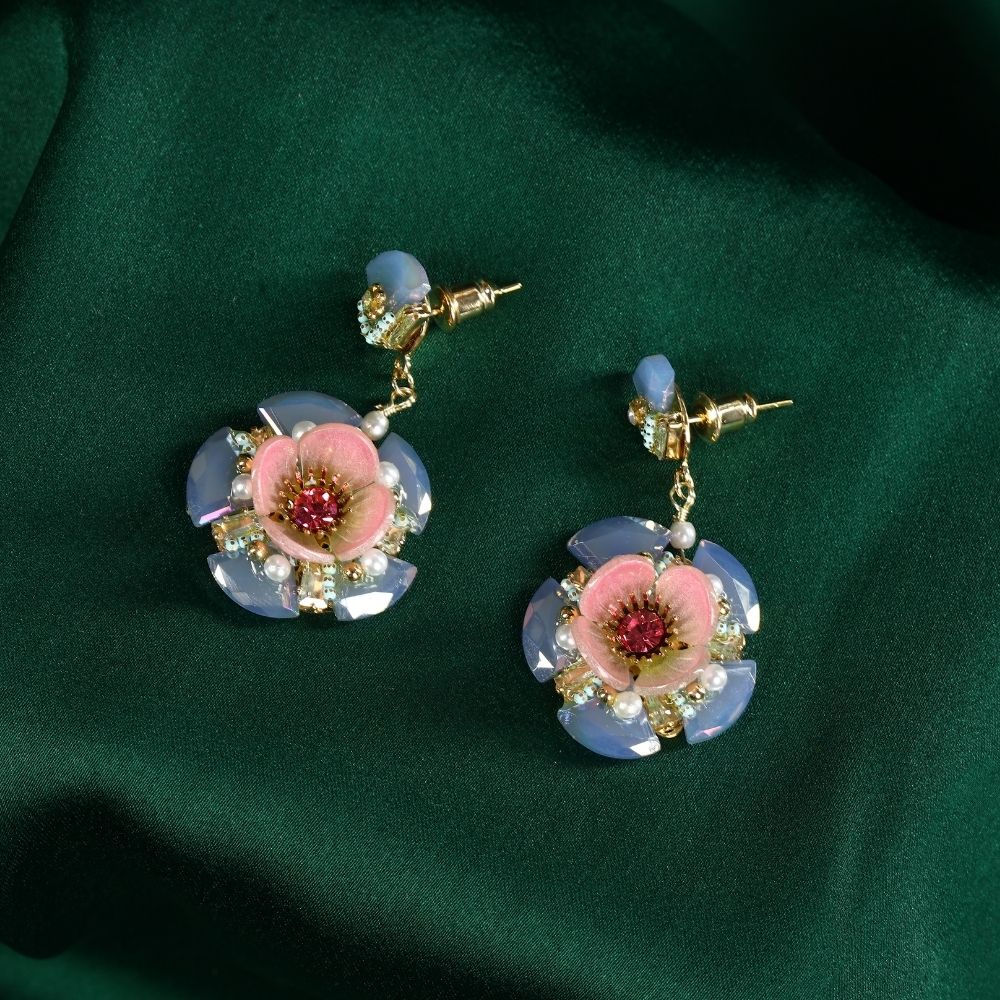 Metallic Flower Luxury Gold Earring