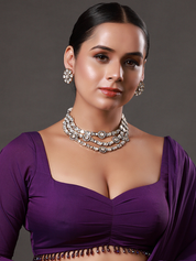 Gold Plated Kundan Polki Meenakari Layered Necklace