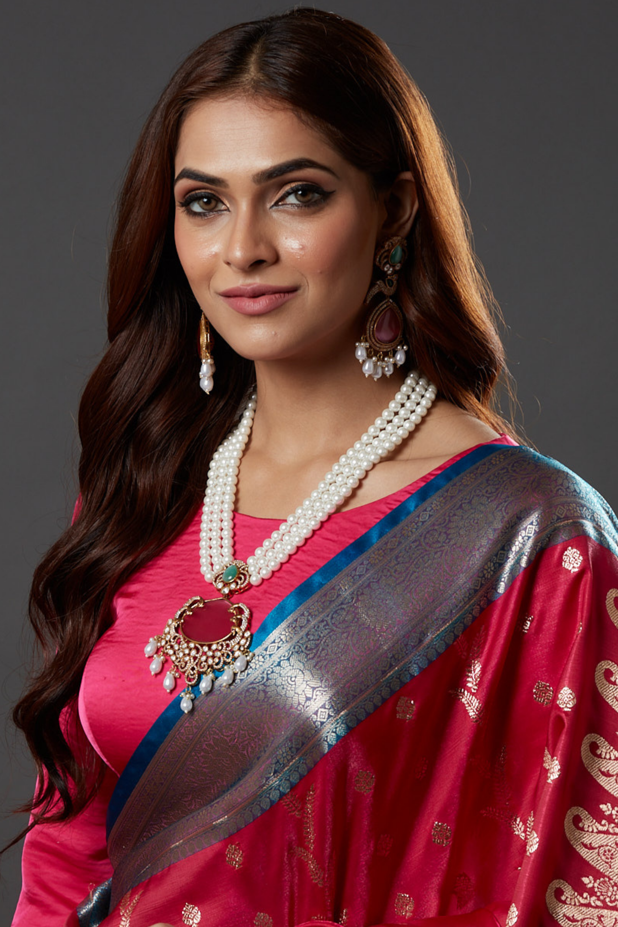 Nartika Pota Stone And Pearl Long Necklace