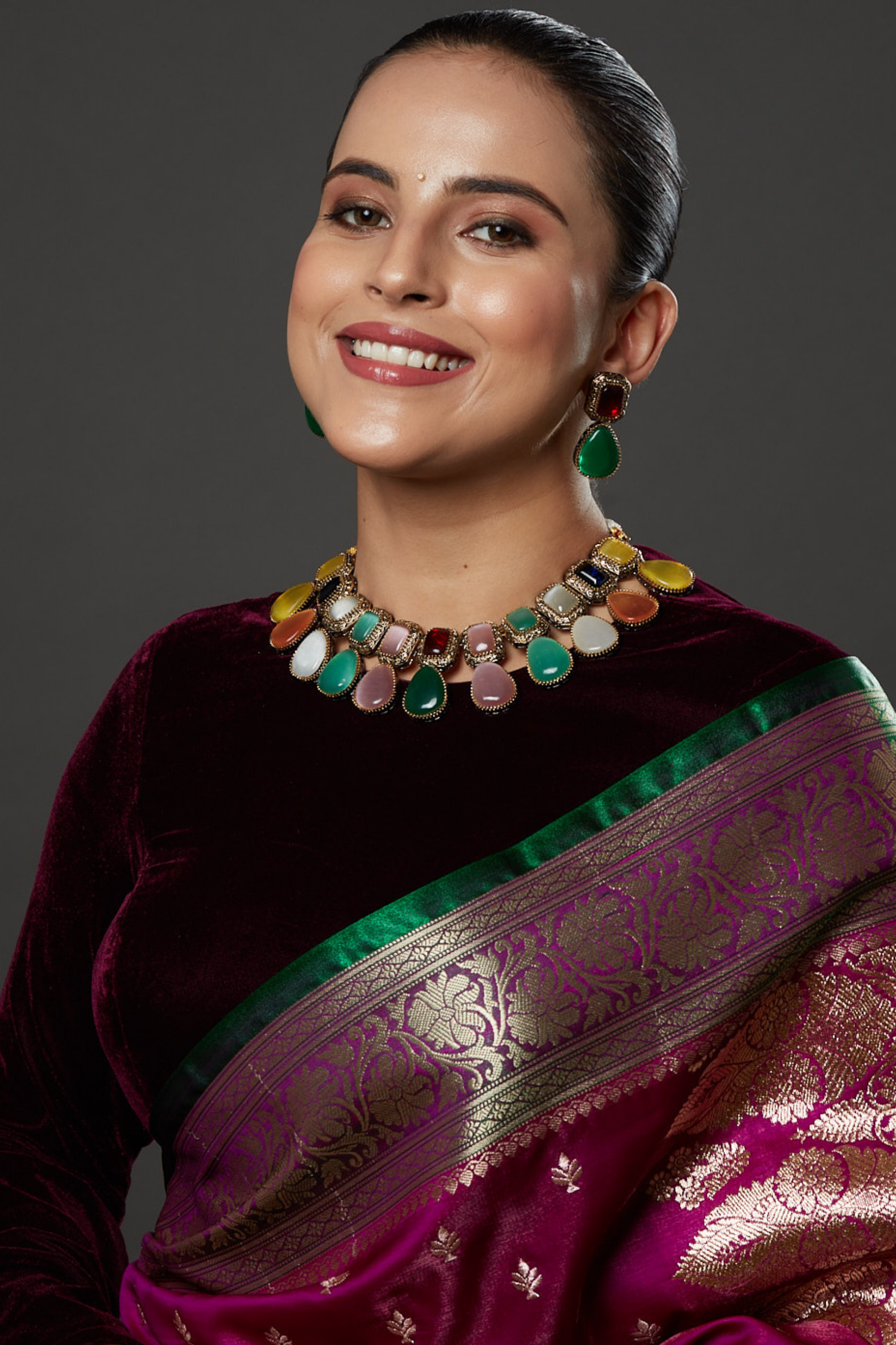 Gold-Plated Kundan-Studded Necklace