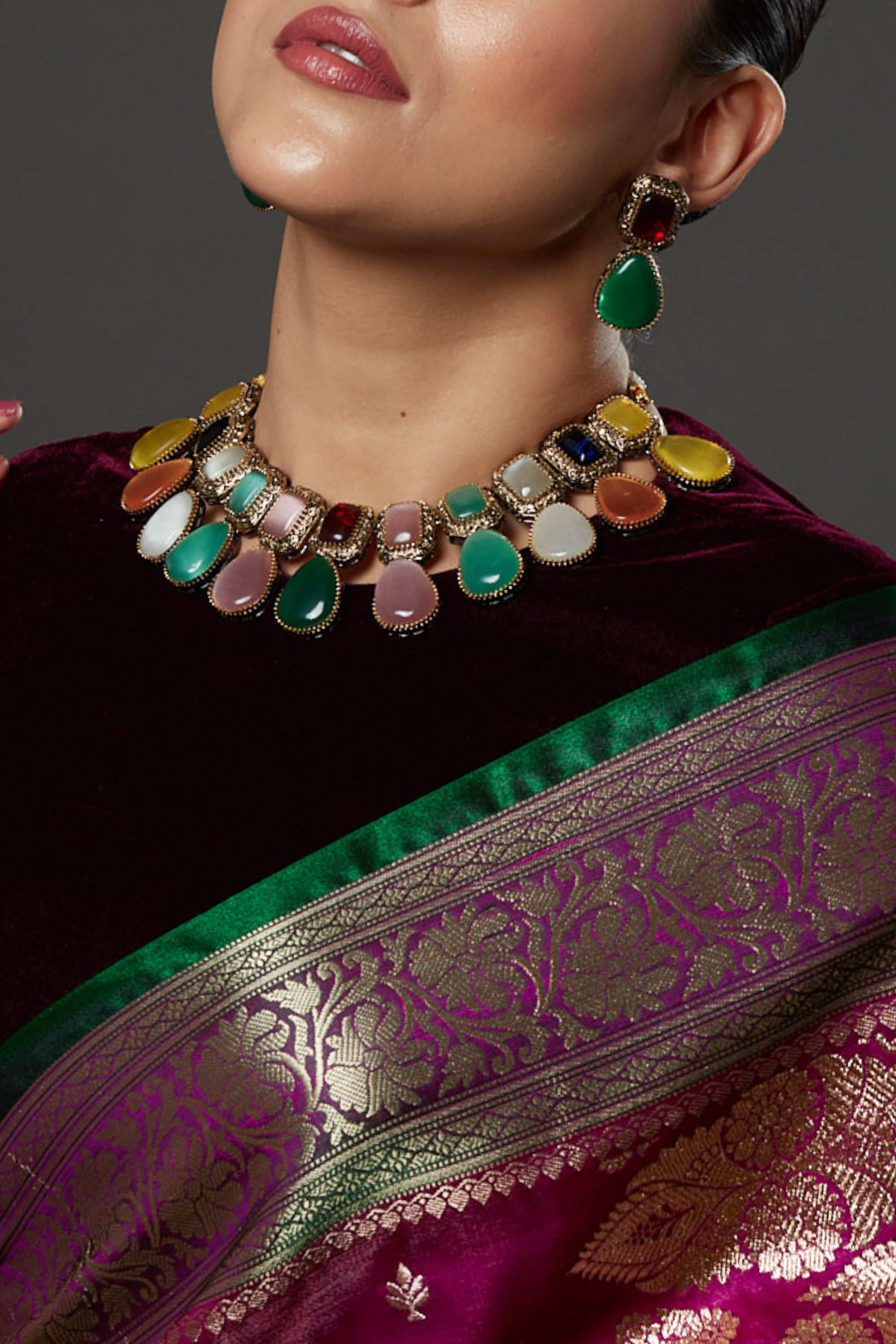 Gold-Plated Kundan-Studded Necklace