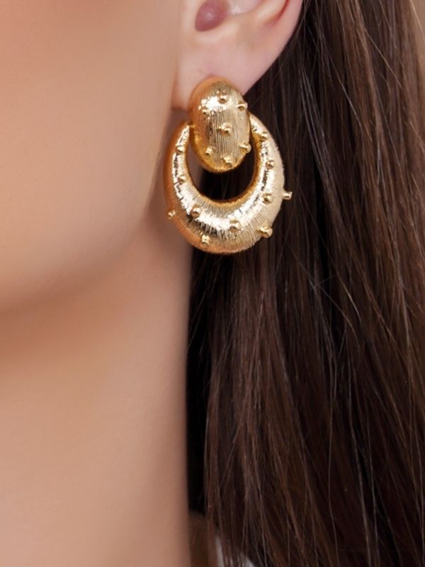 Stylish Gold Plated Hoop Earrings