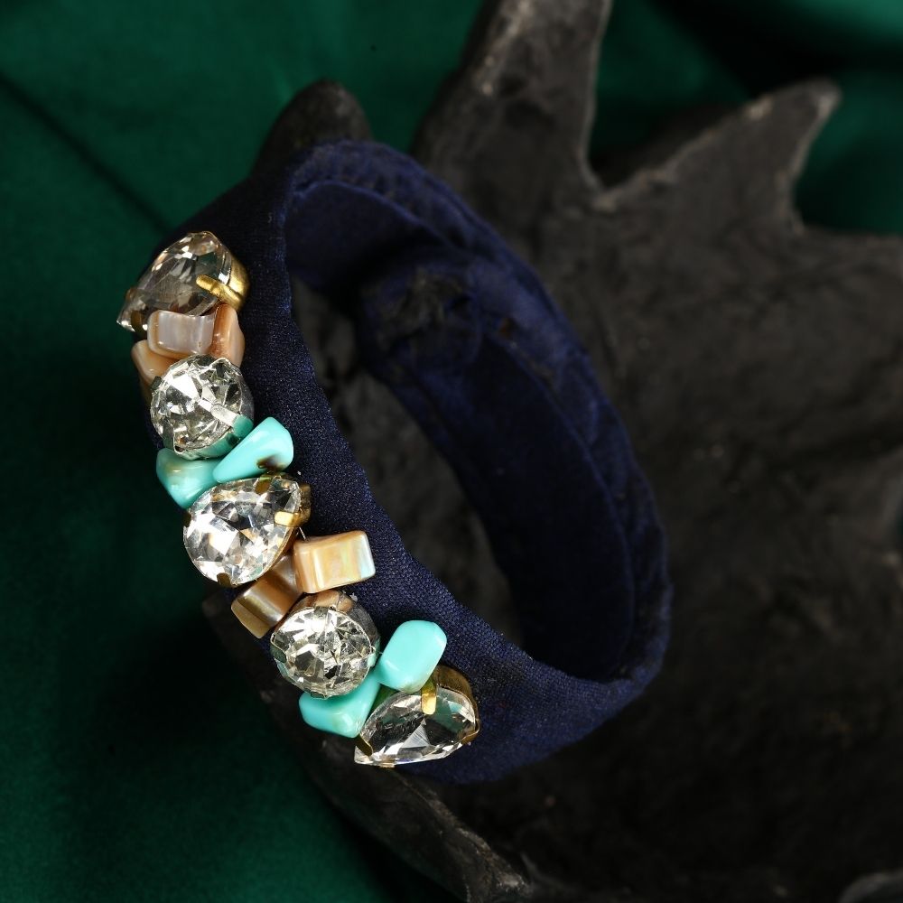 Luxury Velvet Diamond & Stone Bracelet