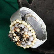 Golden Glamour Beaded & Pearl Bracelet