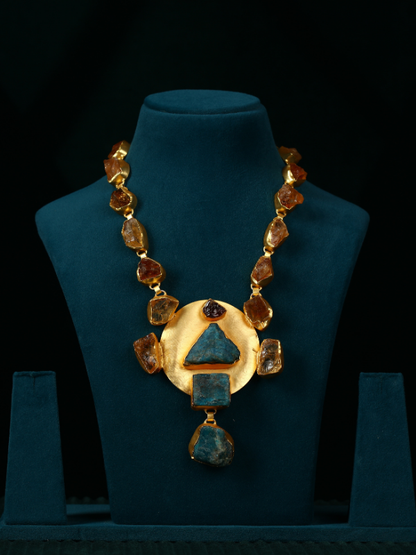 Crystal Necklace with Gold Plated Pendant