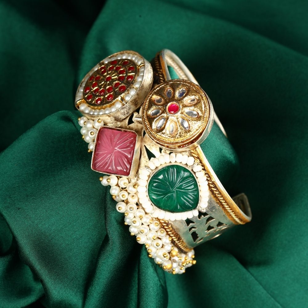 Gharana Cuff & Pearl Polki Bangle