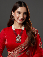 Ethnic Designer Traditional Gold Plated Long Mala Necklace with Beautiful Peacock