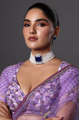 Regal Blue Sapphire & Pearl Choker