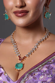 Elegant Amethyst & Diamond Layered Necklace Set for Special Occasions