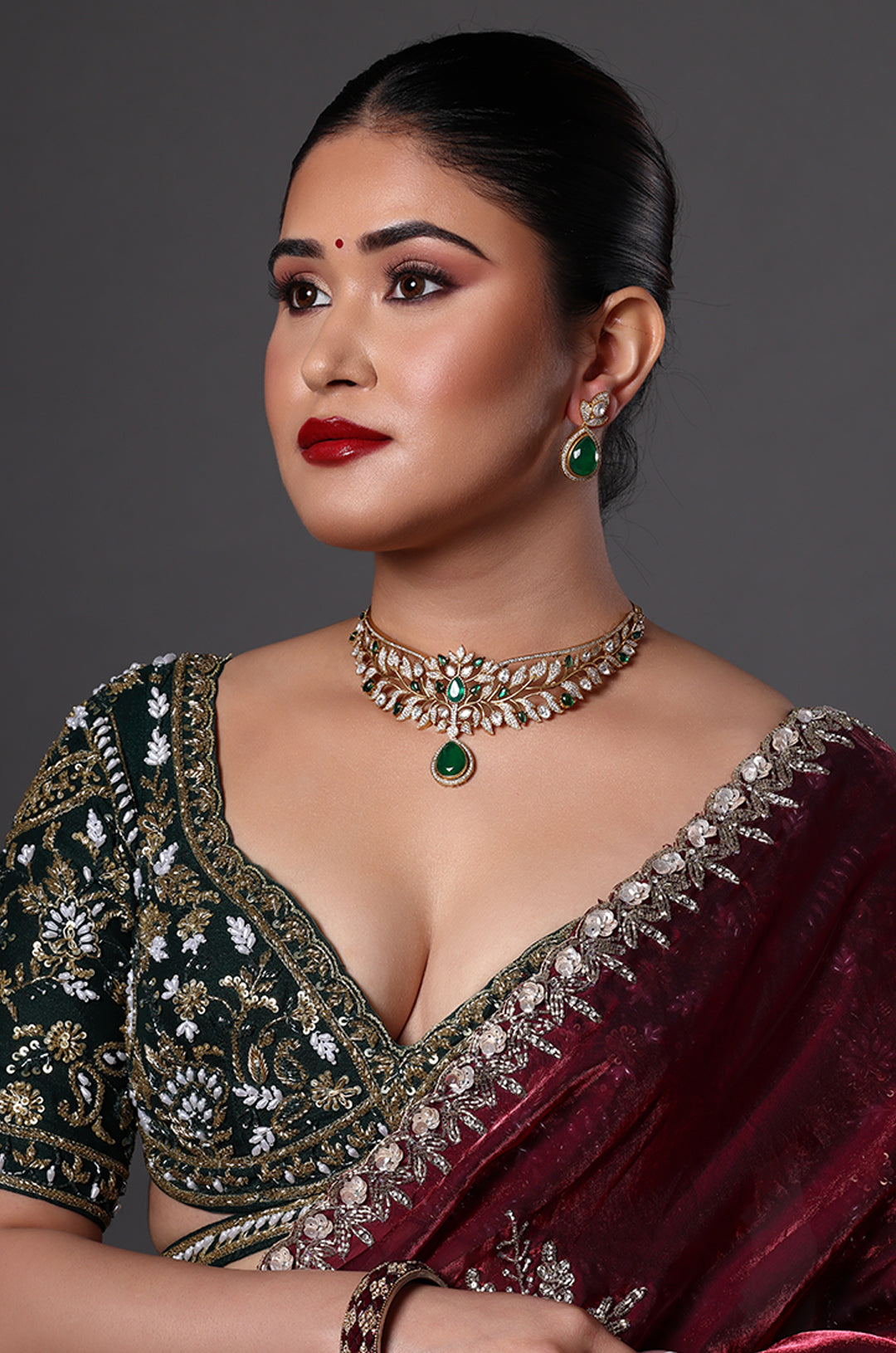 Multicolor Floral Drop Earrings & Necklace