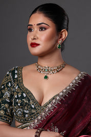 Multicolor Floral Drop Earrings & Necklace