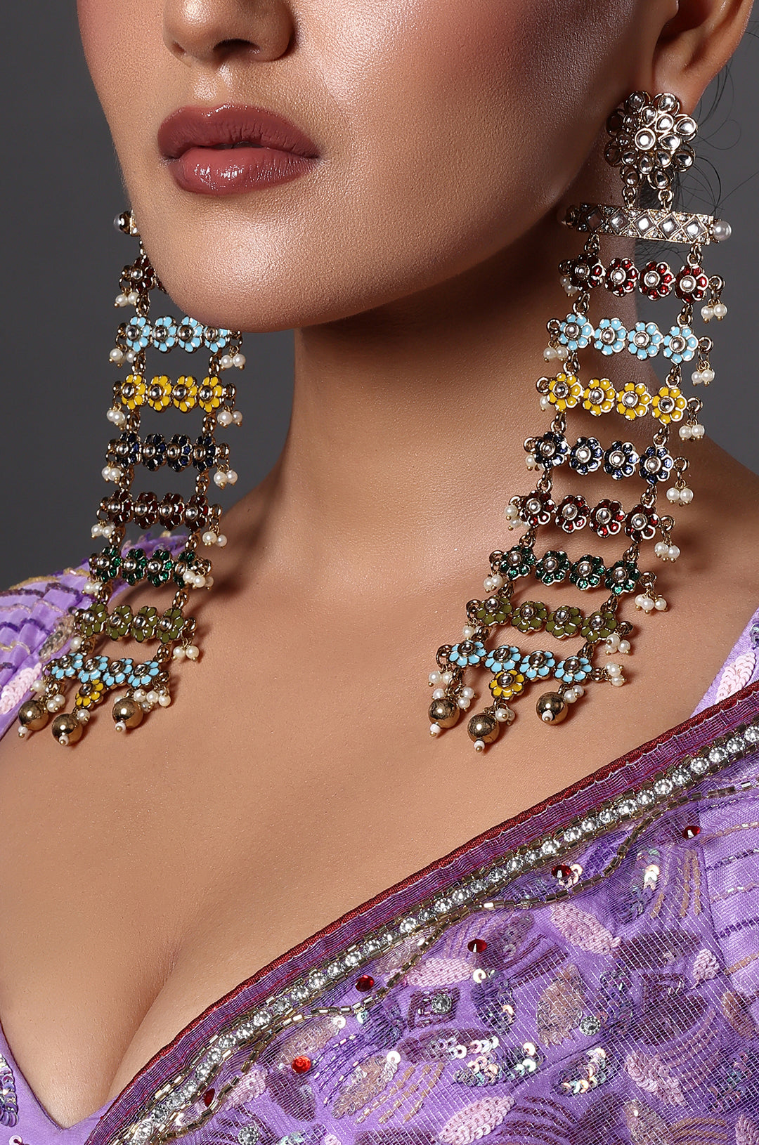 Amethyst & Pearl Statement Earrings