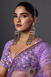 Amethyst & Pearl Statement Earrings