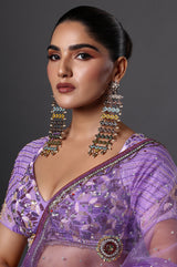 Amethyst & Pearl Statement Earrings