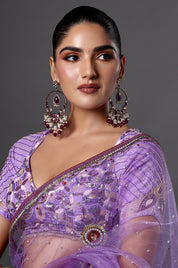 Royal Amethyst & Pearl Chandbali Earrings