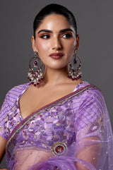 Royal Amethyst & Pearl Chandbali Earrings
