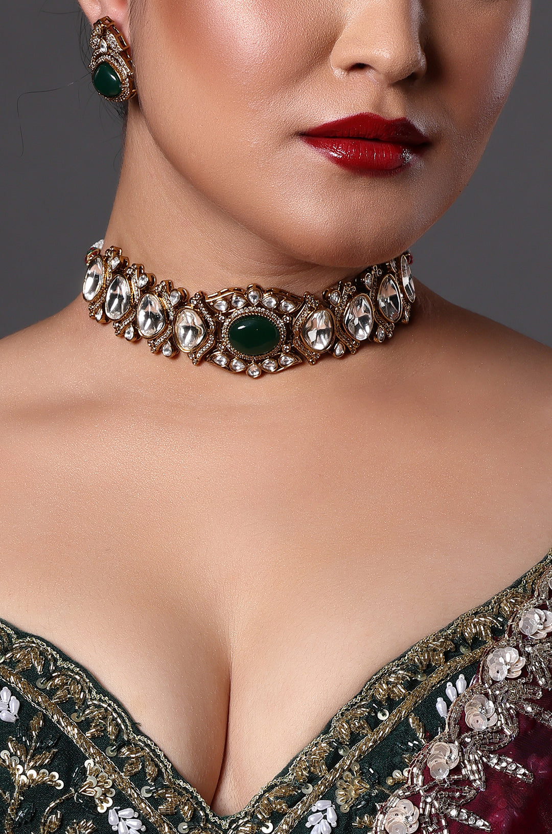 Ruby & Emerald Contemporary Choker Necklace