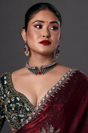Luxurious Ruby Center Choker Necklace